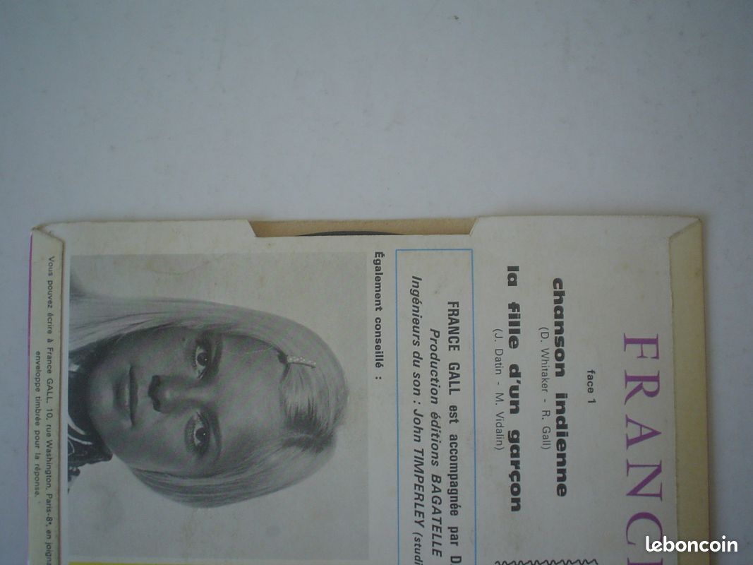 France Gall: Chanson indienne 45 T vinyle (image 10)