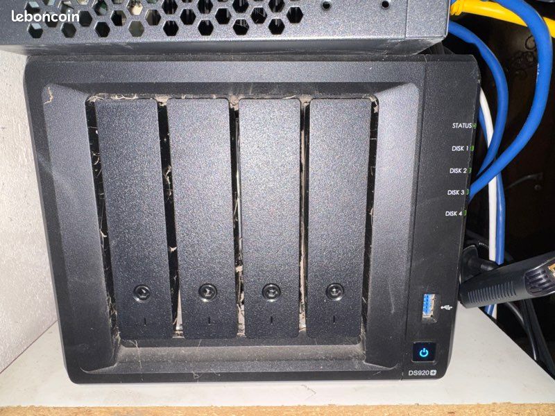Synology DS920+ – 12 Go RAM – Double cache NVMe – Adaptateur Ethernet 5 Gbps USB- Excellent état (image 1)