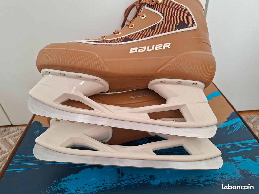 Patins à Glace Bauer Premier Taille 43/44 - Cuir - Occasion Mais Bon état - Pour Hockey Ou Loisir