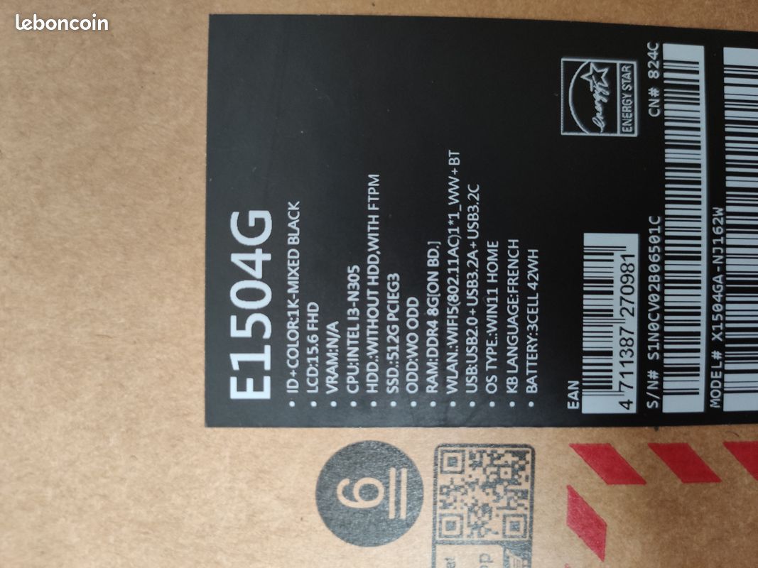 ASUS Vivobook Go 15 (E1504G) 8G RAM DDR4 / SSD 512G PCIEG3 USB3.2C W11Home (image 6)