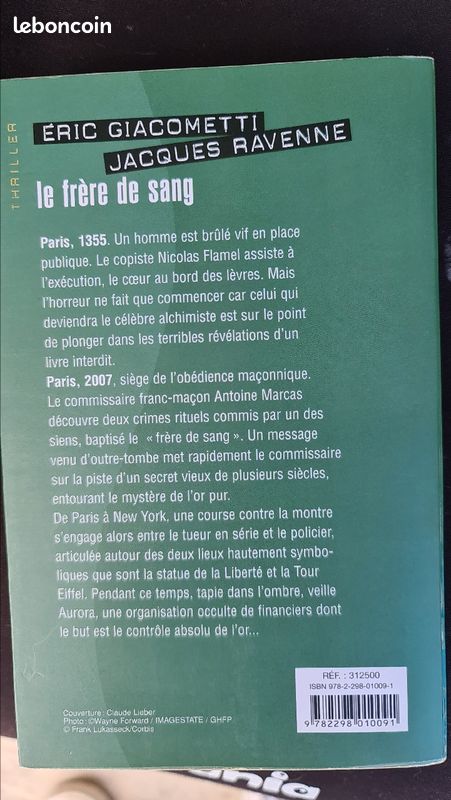 Roman thriller "Le frère de sang" de Eric Giacometti et Jacques Ravenne (image 2)
