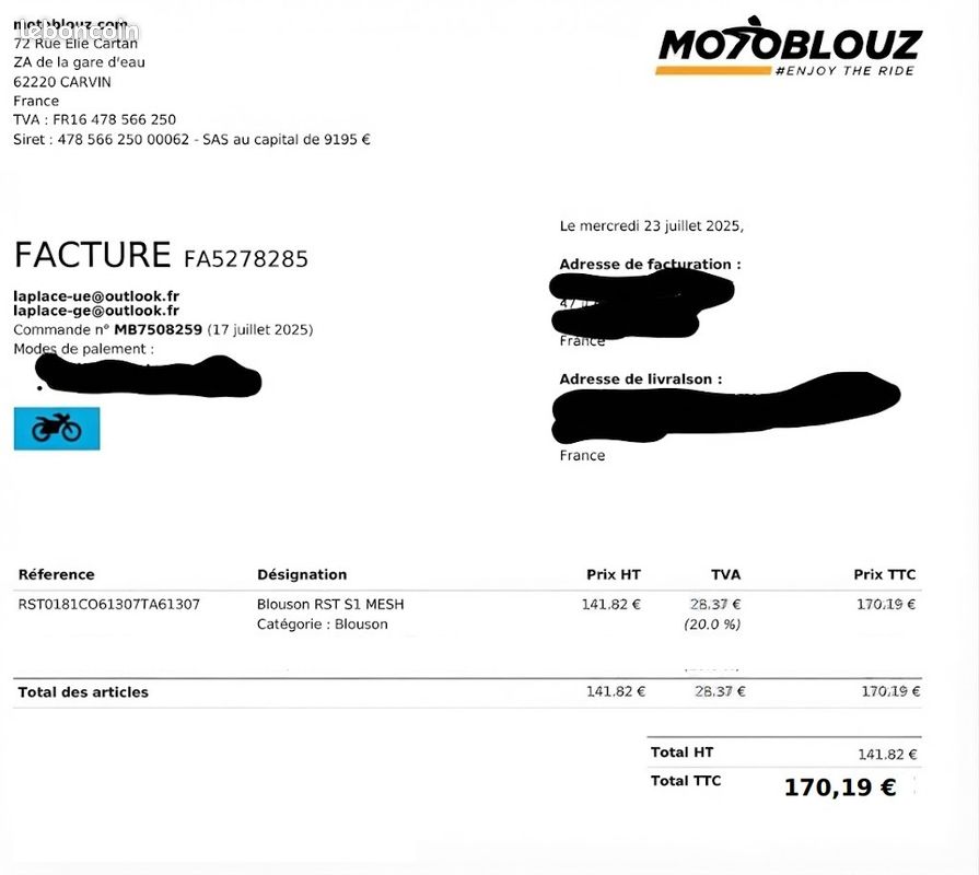 Veste moto RST S1 MESH – Noir/Blanc – Taille 6XL équivaut au XXL – État Neuf (image 3)