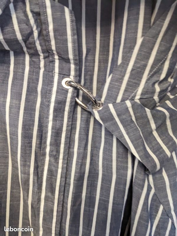 Cédric Charlier robe mi longue manche courte asymétrique 36/38 rayée (image 4)