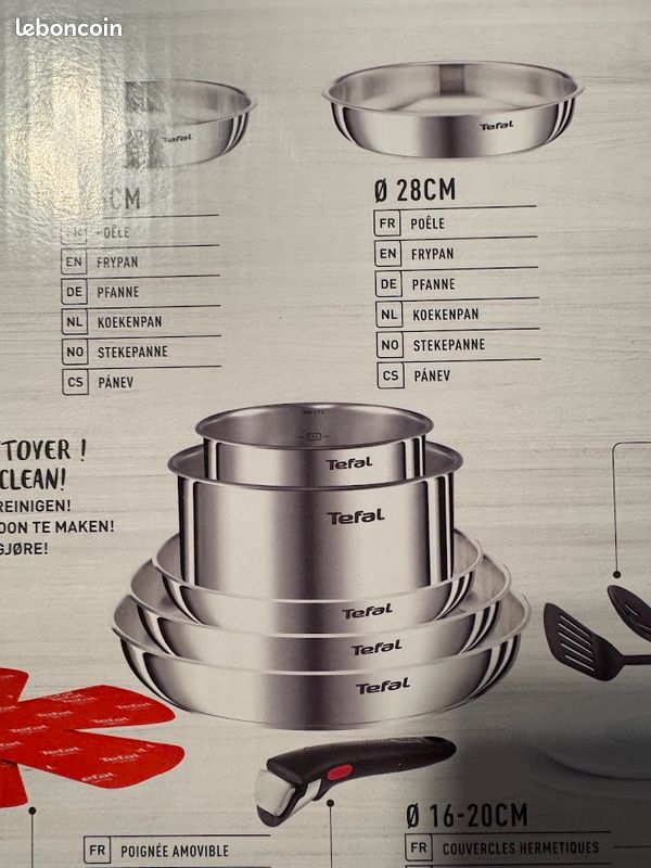 Lot De 13 Pièces Tefal Ingenio Emotion, Batterie De Cuisine Antiadhésive, Neuve