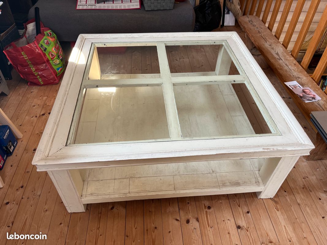 A vendre table bois et verre (image 1)
