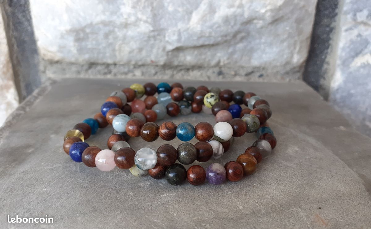 Bracelets en Pierres naturelles : Citrine, Lapis Lazuli, Améthyste, Aigue Marine, Jaspe, Pyrite, Apa (image 1)