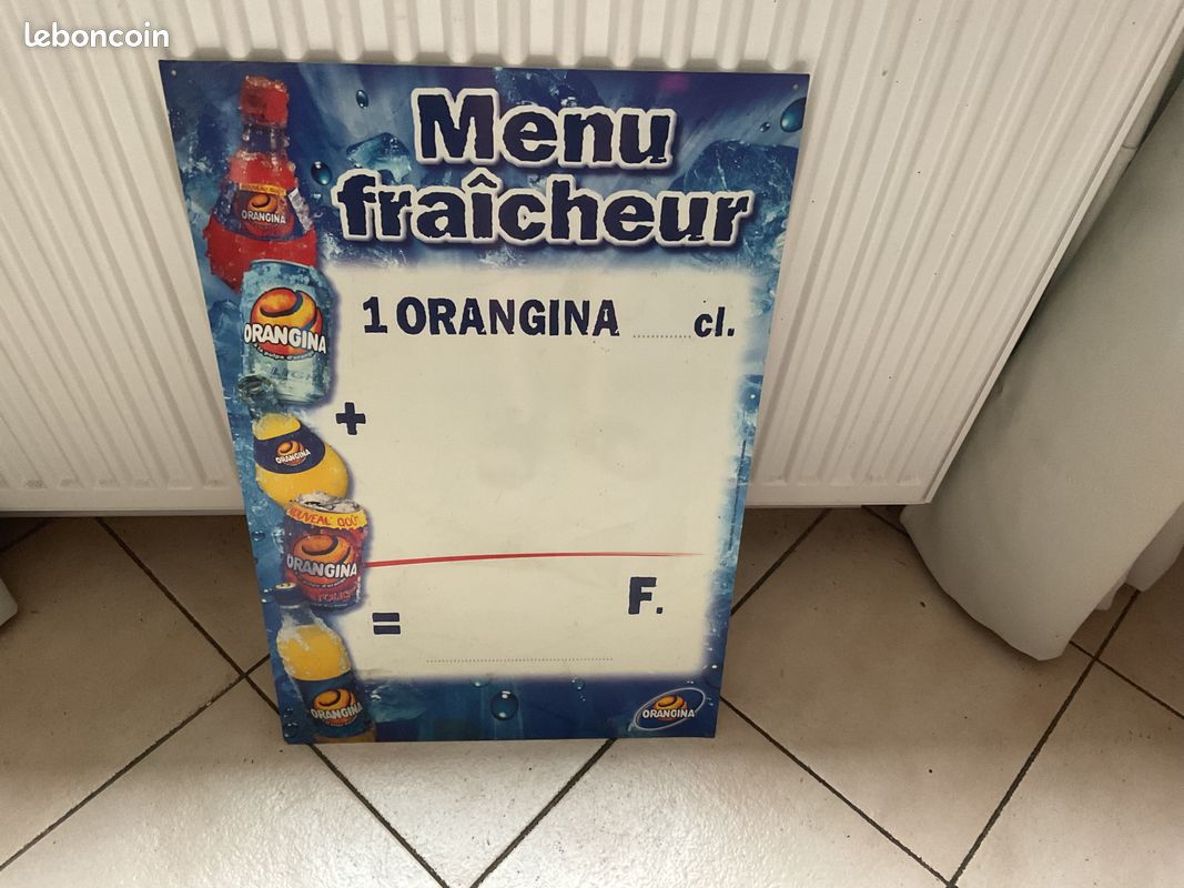 Ambiance bistrot panneau tarif Orangina 1980/90 (image 1)