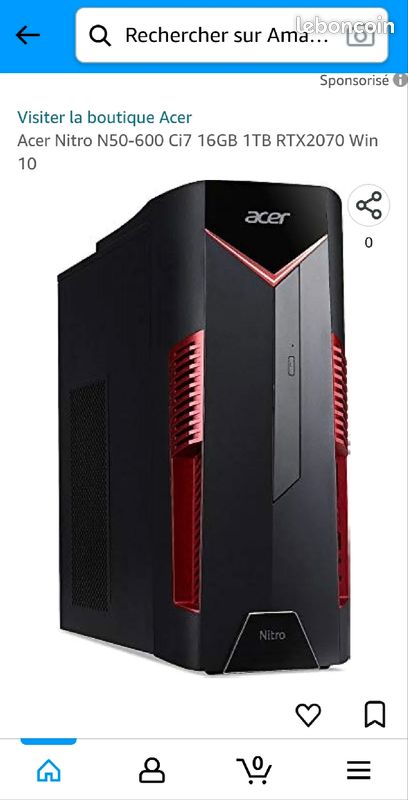 RARE*PC gaming Acer nitro N50 600 i7 rtx (image 1)