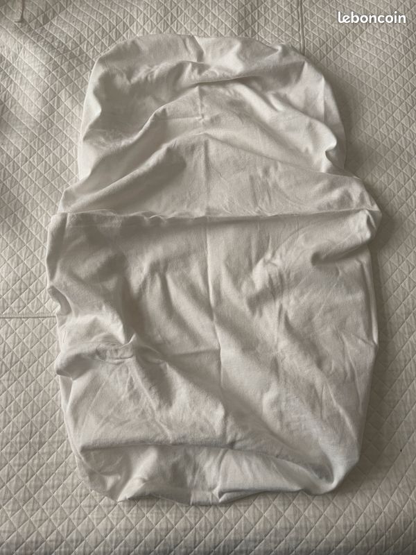 DPAM – Lot de 2 draps housse blancs jersey coton extensive pour matelas de nacelle (image 3)