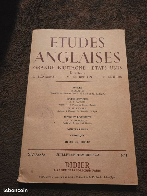 Etudes anglaises