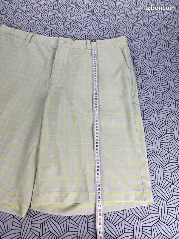 Short Nike golf blanc carreaux jaune fluo sport 38 - XL (image 12)