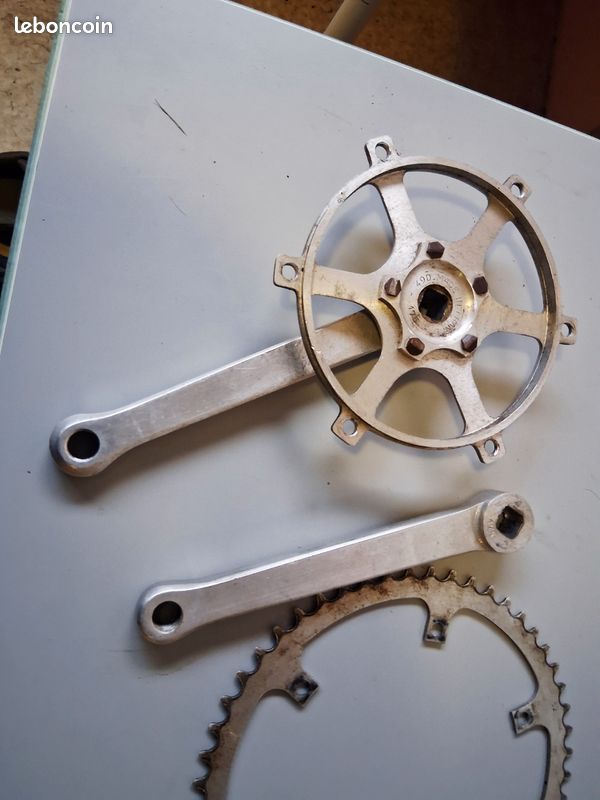 Essieu De Pédalier Stronglight 120 Pour Double Plateaux - Vintage France (Acier, Argenté)