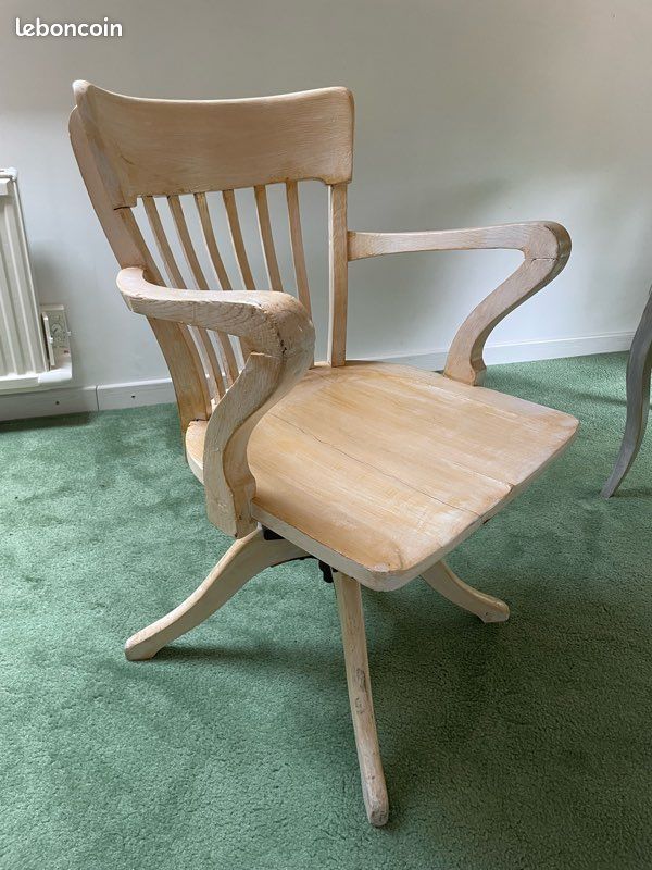 Fauteuil de bureau américain pivotant Art Deco (image 1)