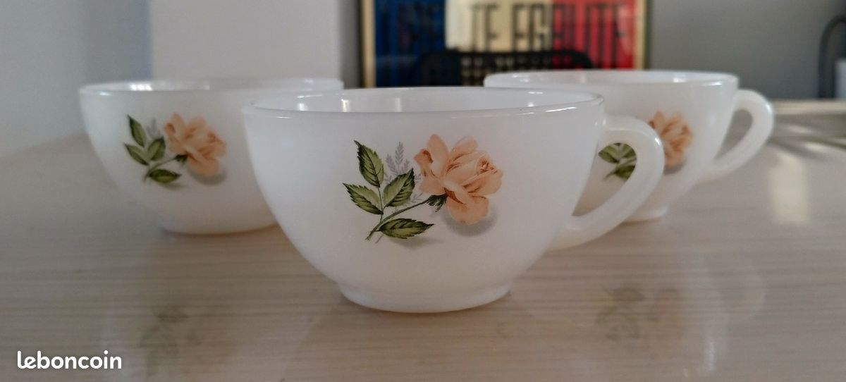 Duo Tasses à Café Verreco Vintage Ocre - Ressourcerie Histoires Sans Fin