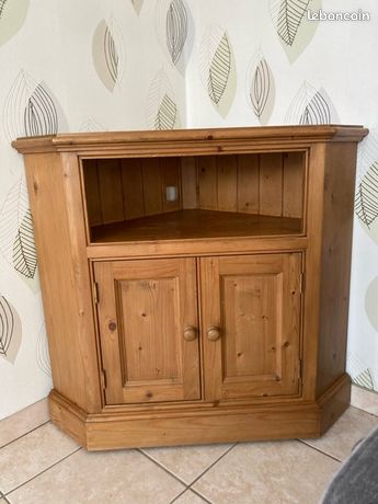 Superbe Armoire Ancienne Style Anglais - Bois, 210 Cm, étagères Incluses