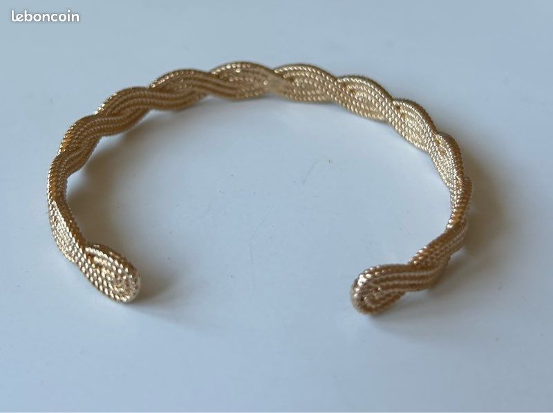 Bracelet Jonc Tressé En Plaqué Or - Largeur 2 Mm - Marque Tata Gisèle - Neuf Avec étiquettes