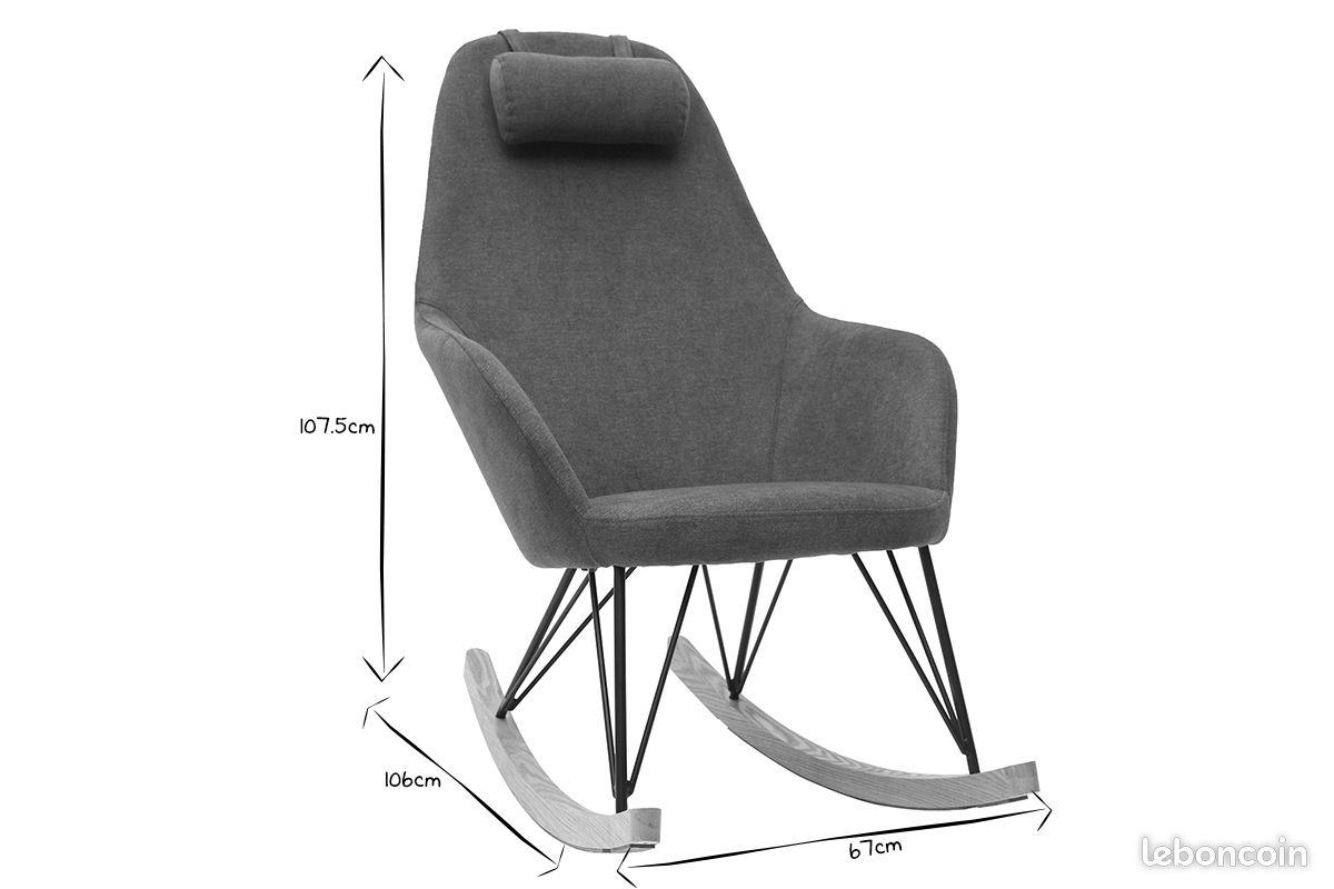 Rocking chair JHENE bleu canard (image 7)