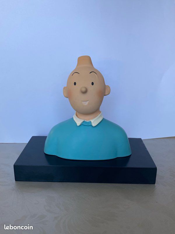 Buste Rare De Tintin En Bois – Réalisation Rétro – Occasion