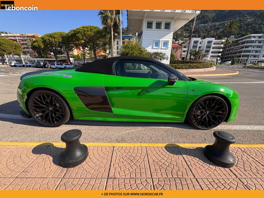 AUDI R8 SPYDER V10 Plus 5.2 FSI 610 S tronic 7 Quattro - Bang Olufsen - Ceramiques - Vert Java - Carbone - Audi ex (image 6)