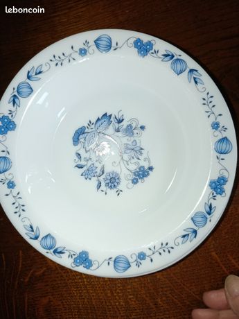 Lot1 De 6 Assiettes Creuse Arcopal Vintage France D 22,5 Cm Décor