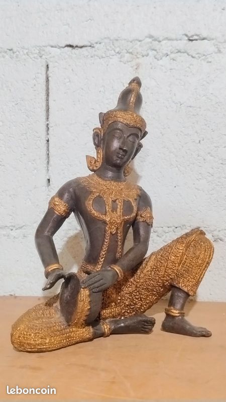 Grande Statue indou en bronze au 🥁 tambour (image 1)