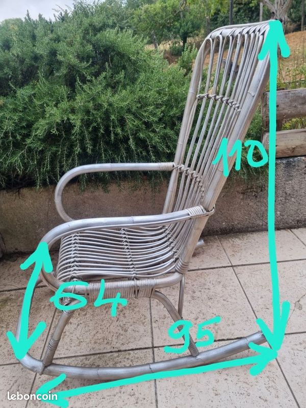 Fauteuil à bascule / Rocking chair en bambou (image 8)
