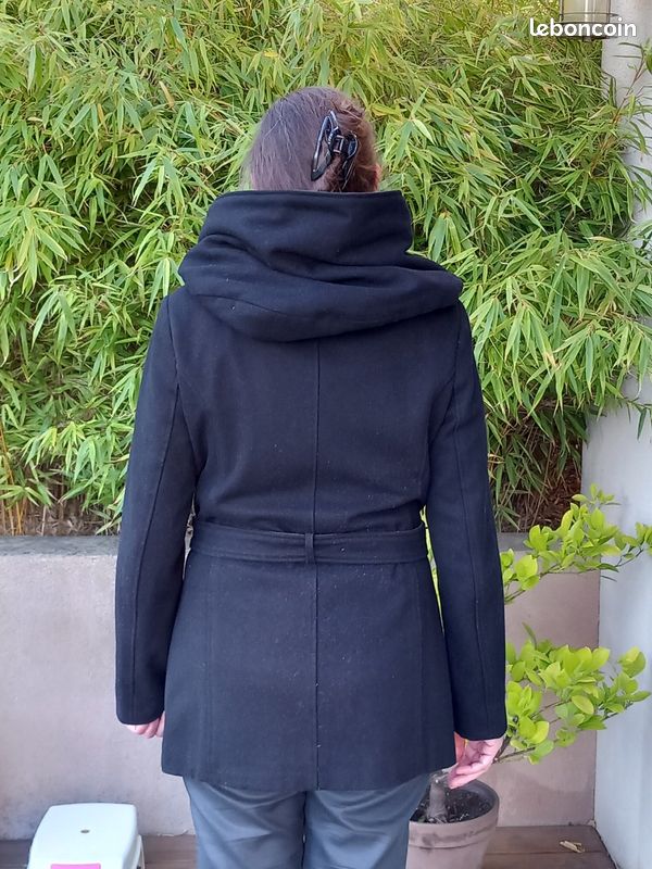 Manteau à capuche noire Etam Taille 38 Vêtements