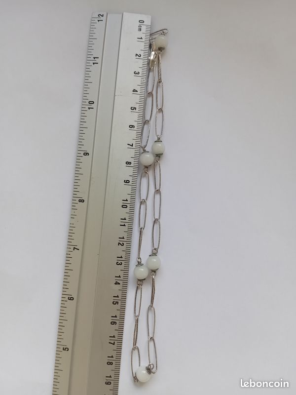 Collier en argent 925 et jade blanc (image 5)