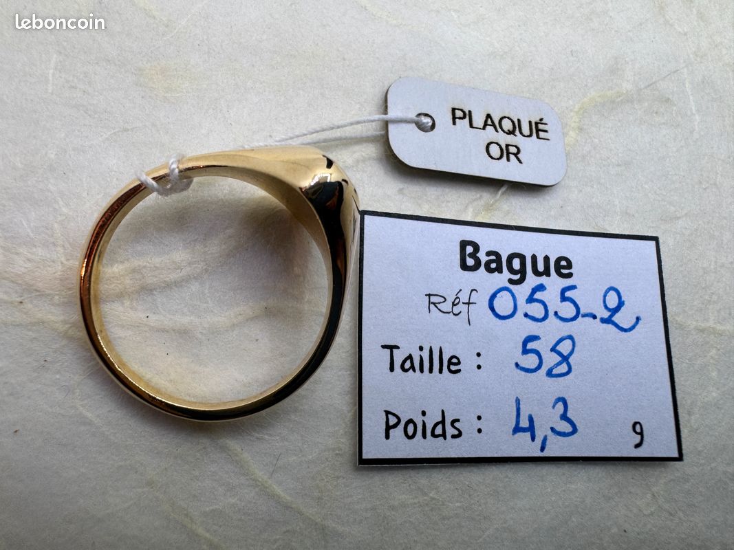 Bague Chevalière Argentée Taille 58 - Bijou Fantaisie Occasion