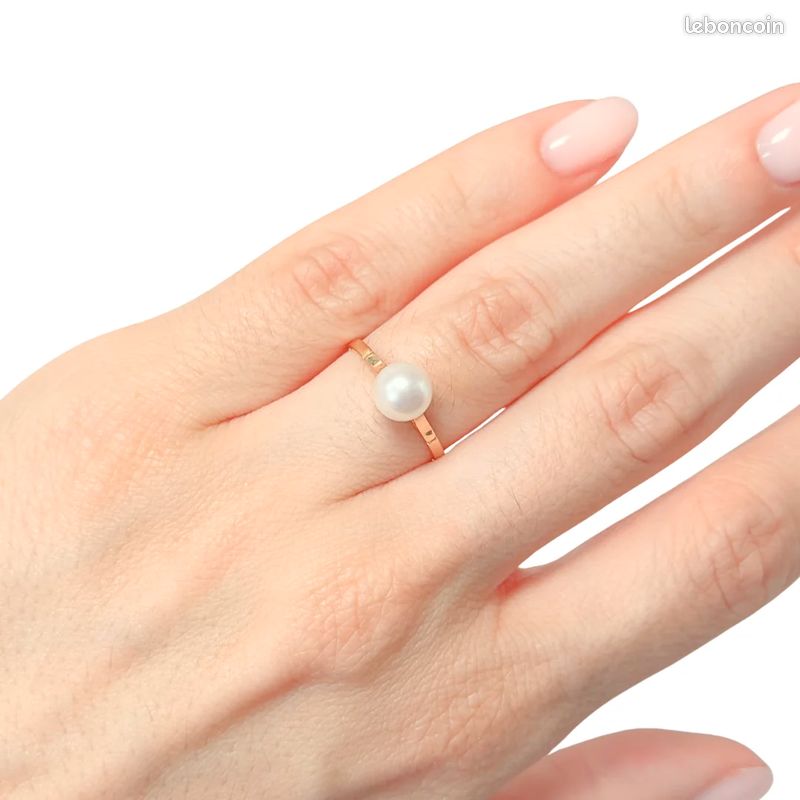 Bague Perle - Or Jaune 750 (image 1)