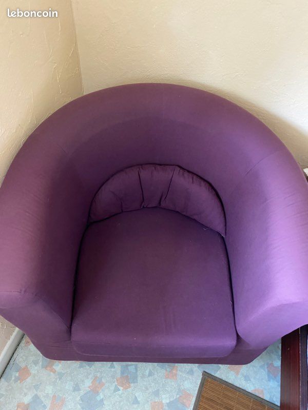 Fauteuil une place aubergine (image 2)