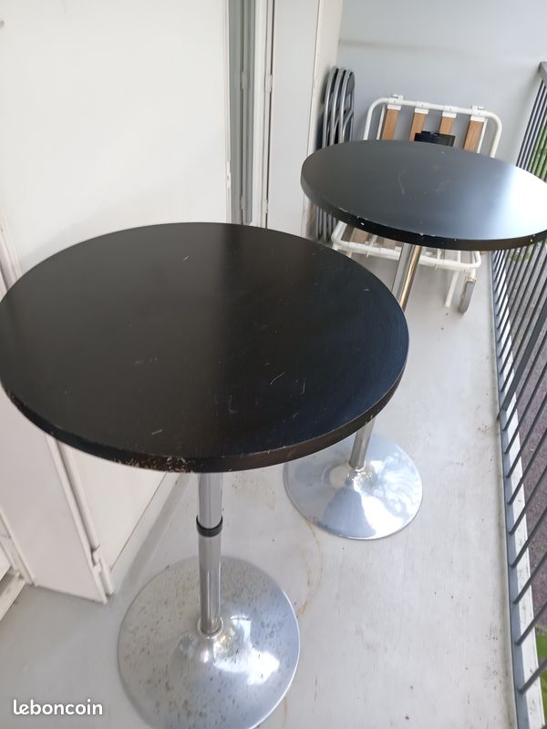 Mange-debout plateau rond de couleur noire (image 3)