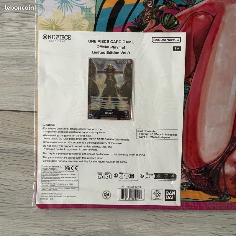 One piece card game official playmat limited edition vol3 scell -  Collection