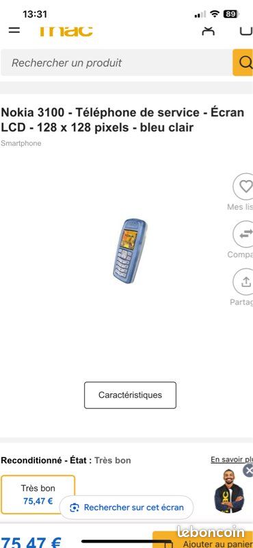 Portable Nokia 3100 bleu (image 10)