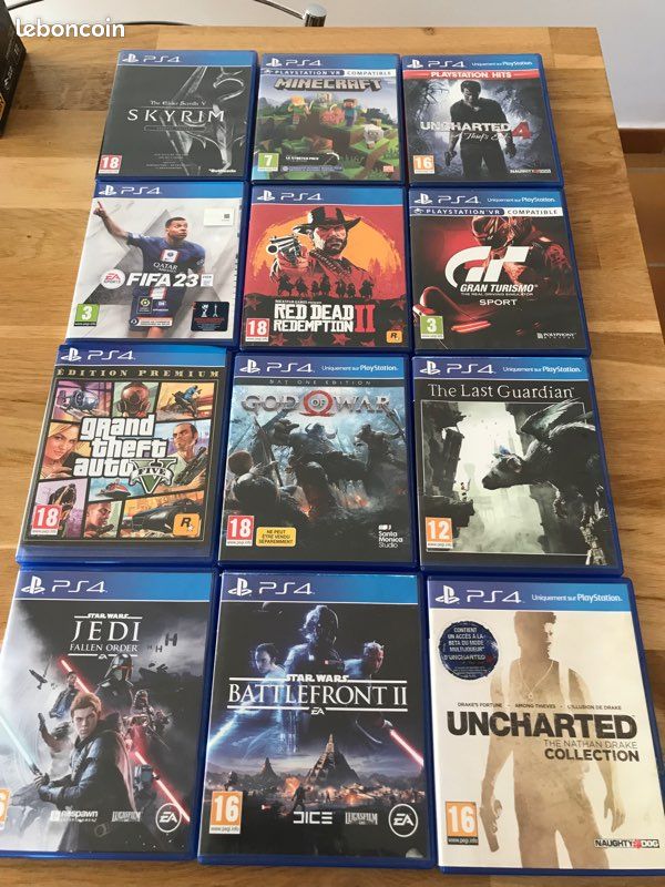 Lot de jeux PS4 God of war GTA Res Dead Redemtion Uncharted Fifa... (image 1)