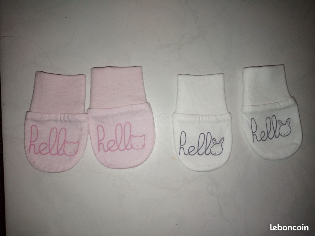 Moufles fille naissance neuf (image 1)