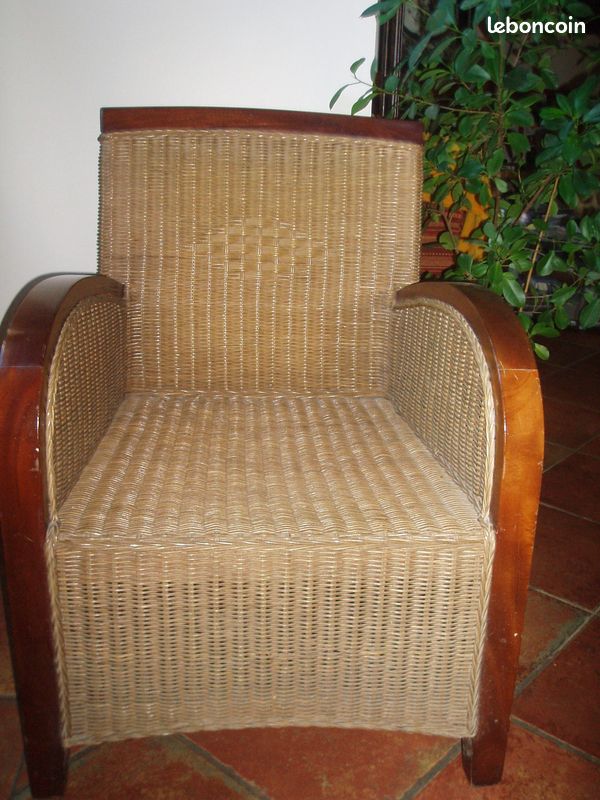 Fauteuil en rotin (image 1)
