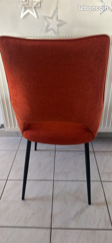 Chaise terracotta tissus neuve (image 3)