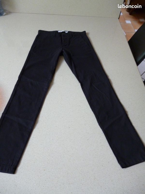 Pantalon chino slim celio noir taille 36 (image 1)