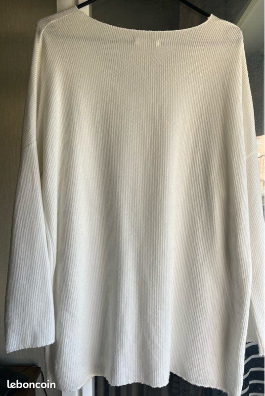 Haut Blanc Solitaire - Taille XL - Manches 3/4 - Neuf Sans étiquettes