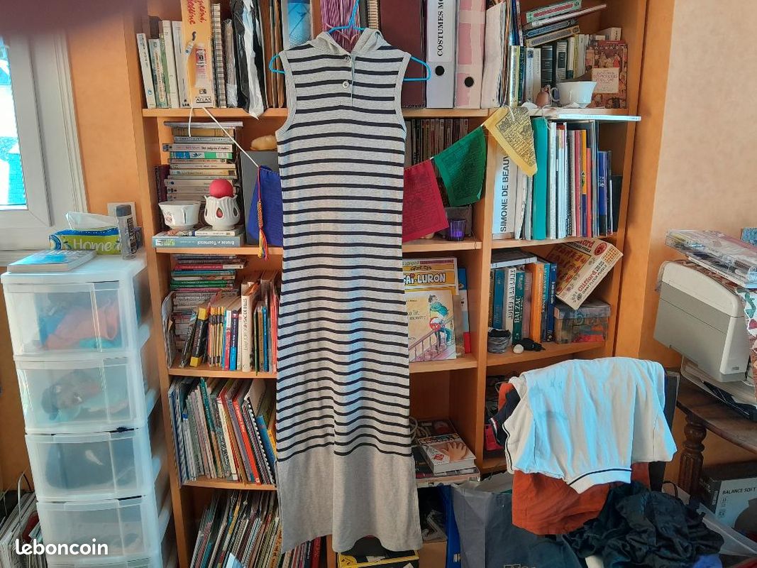 Robe Marinière Cache-Cache gris et marineT 36 (image 1)