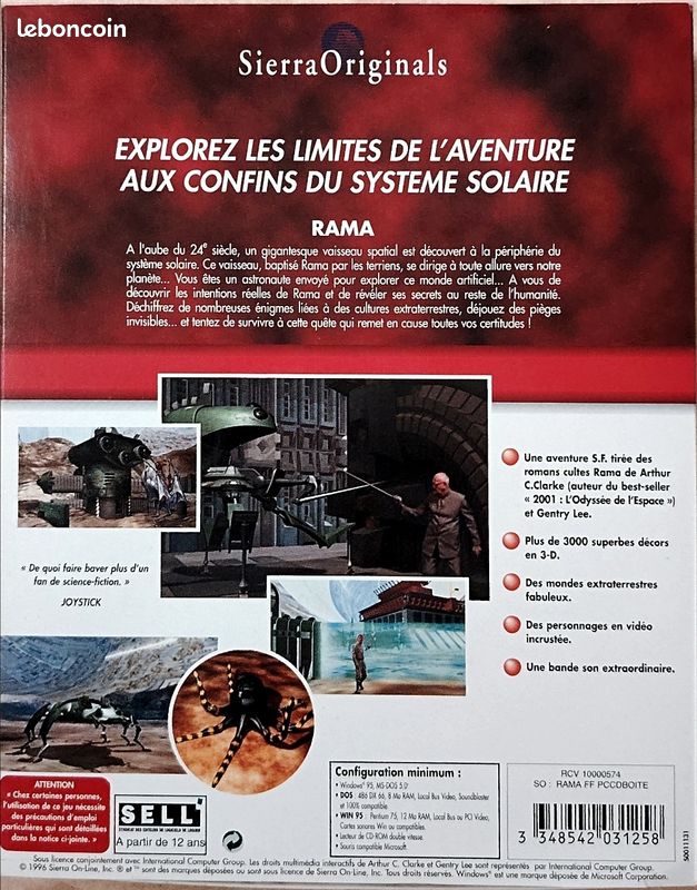 Jeu PC Rama - Version Française Big Box Avec Notice - Bon État