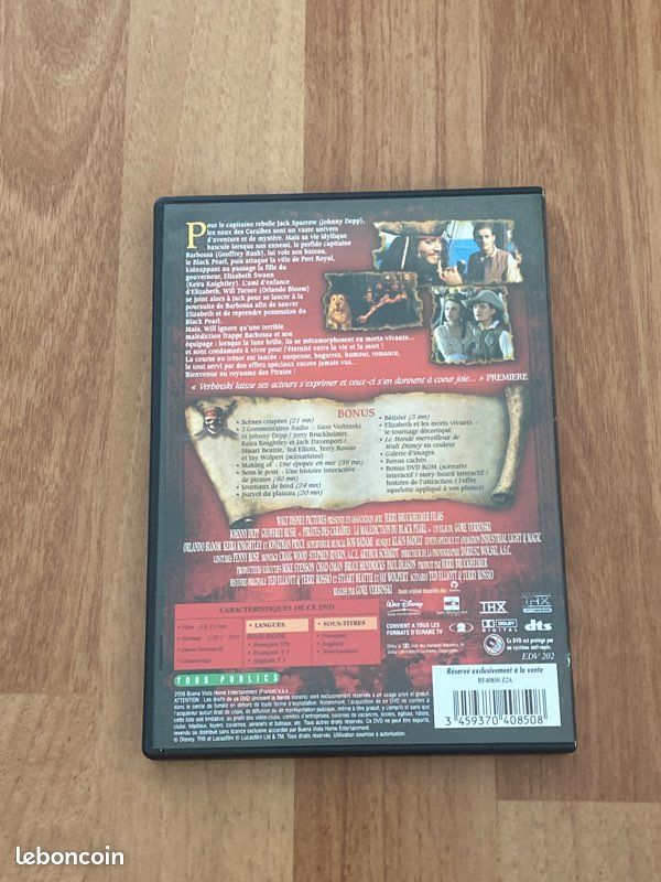 DVD, pirates des Caraïbes, la malédiction du Black Pearl (image 2)