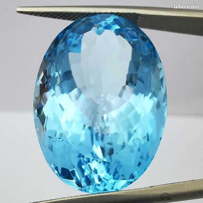 Topaze naturelle bleu suisse 35.77 ct certifiée ALGT (image 5)