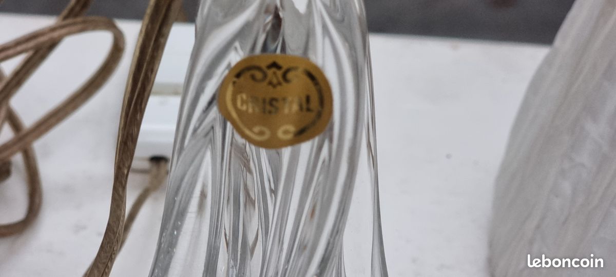 Pied de lampe ancien en cristal (image 2)