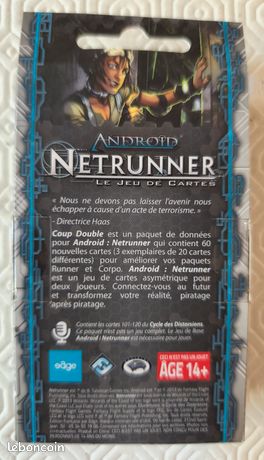 Android Netrunner – Gros Lot : 2x Core, 4 Extensions, 26 Data Packs (lire Descriptif)