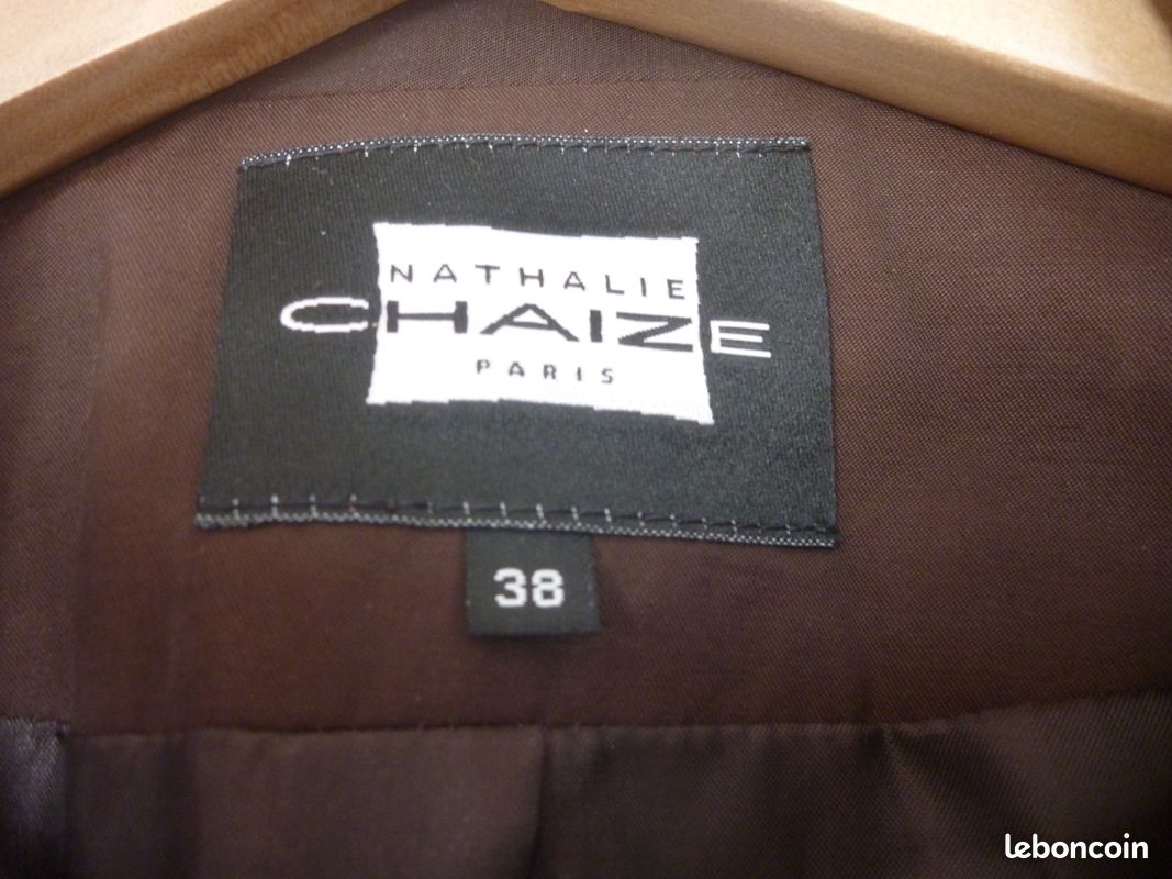 Veste tailleur marron Taille 38 Nathalie CHAIZE Paris Création