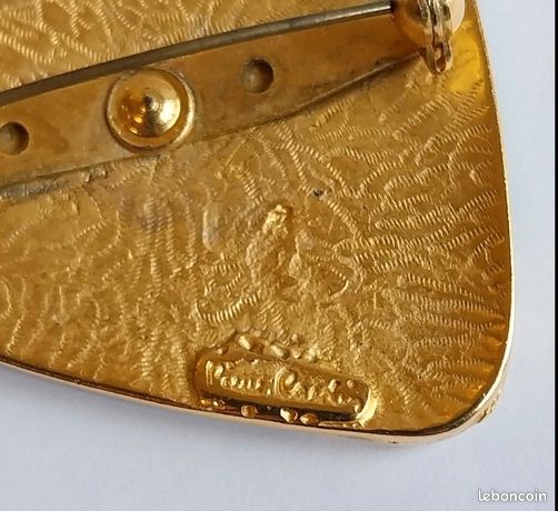 Broche Vintage Pierre Cardin Années 50 Finement Scintillante - Plaqué Or Rose Et Cristaux