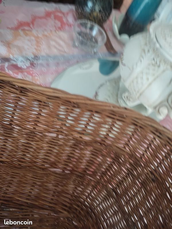 Kadax Grand Panier Osier Ovale Artisanale Main Brun (image 6)