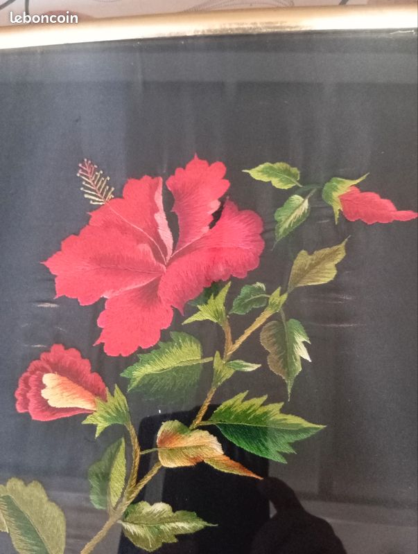 Broderies sous verre ancienne (image 2)